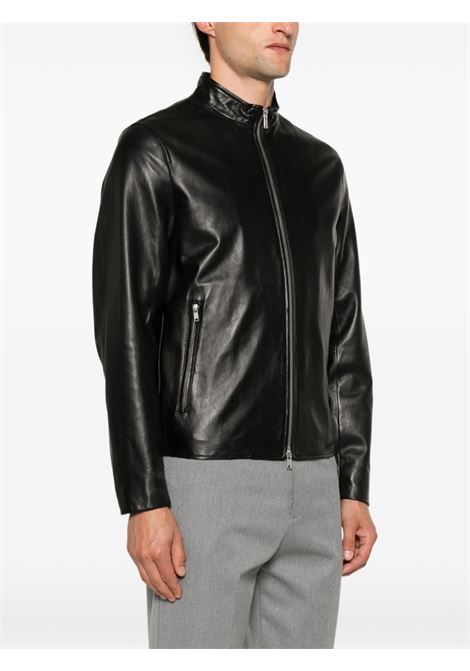 Black Morvek leather jacket Theory - men THEORY | F0170411001