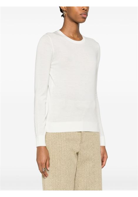 Ivory white long-sleeve wool jumper Theory - women THEORY | I1211702CX1