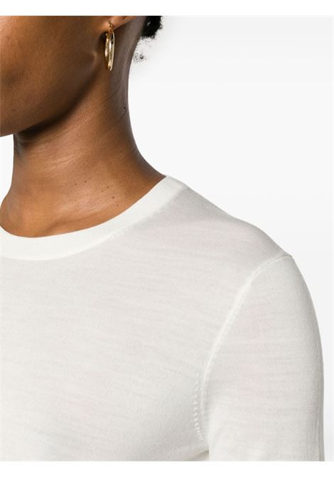 Ivory white long-sleeve wool jumper Theory - women THEORY | I1211702CX1