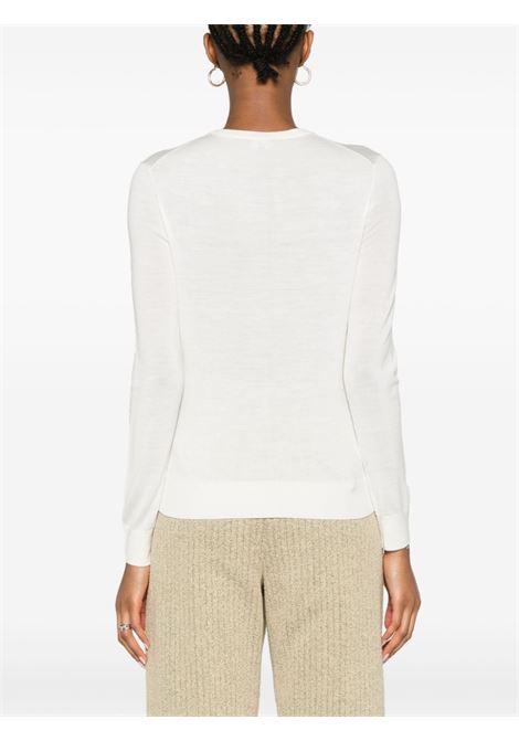 Ivory white long-sleeve wool jumper Theory - women THEORY | I1211702CX1