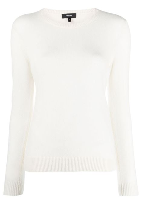 Ivory white long-sleeve cachemire jumper Theory - women