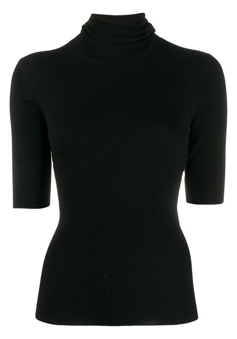 Black ribbed-knit top Theory - women