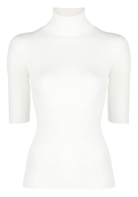 White roll-neck ribbed jumper Theory - women