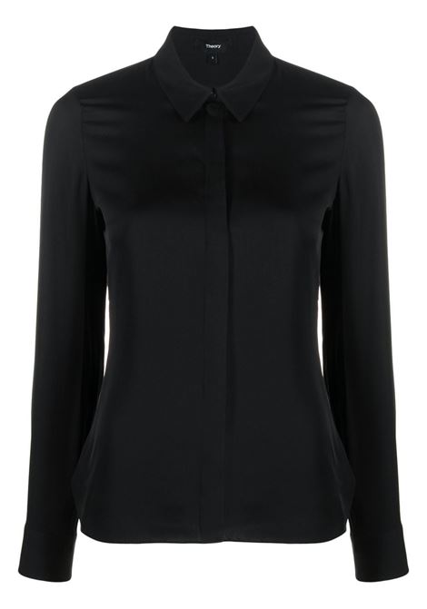 Camicia in seta in nero Theory - donna THEORY | Camicie | M0102536001