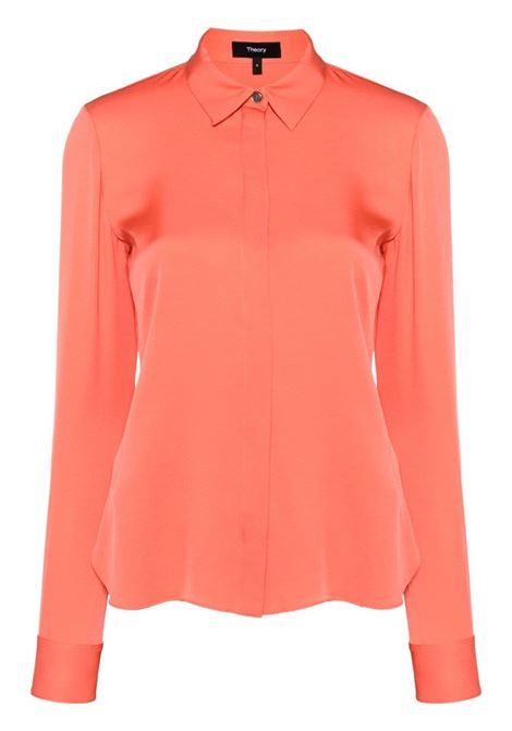 Coral orange silk shirt Theory - women THEORY | Shirts | M0102536SQP