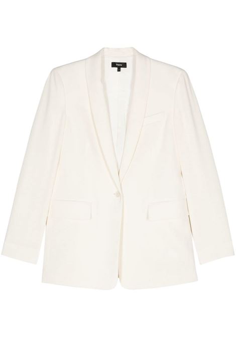 Ivory  crepe single-breasted blazer Theory - women