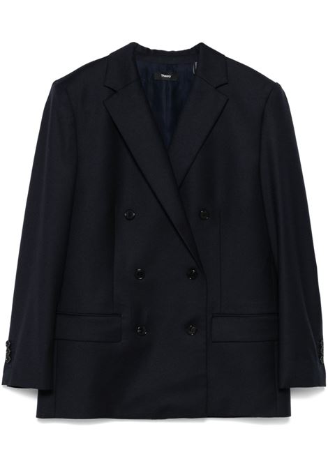 Navy blue double-breasted blazer Theory - women THEORY | Blazers | O0801103G0F