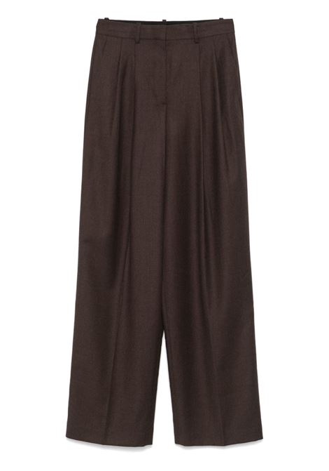 Pantaloni sartoriali con pieghe doppie in marrone Theory - donna THEORY | O08012011XP