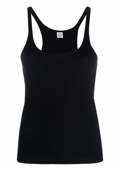 Black scoop-neck vest top - toteme - women