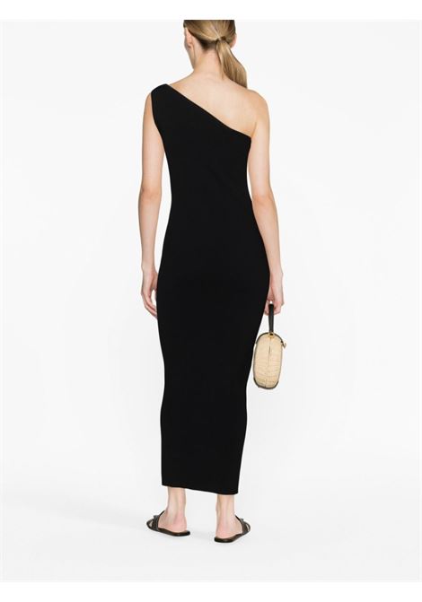 Black one-shoulder ribbed-knit dress - women TOTEME | 2336042755200