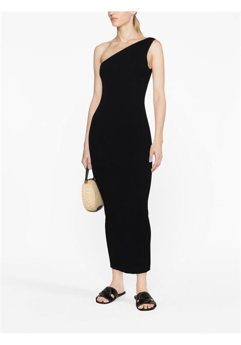 Black one-shoulder ribbed-knit dress - women TOTEME | 2336042755200