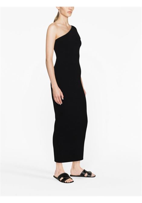 Black one-shoulder ribbed-knit dress - women TOTEME | 2336042755200