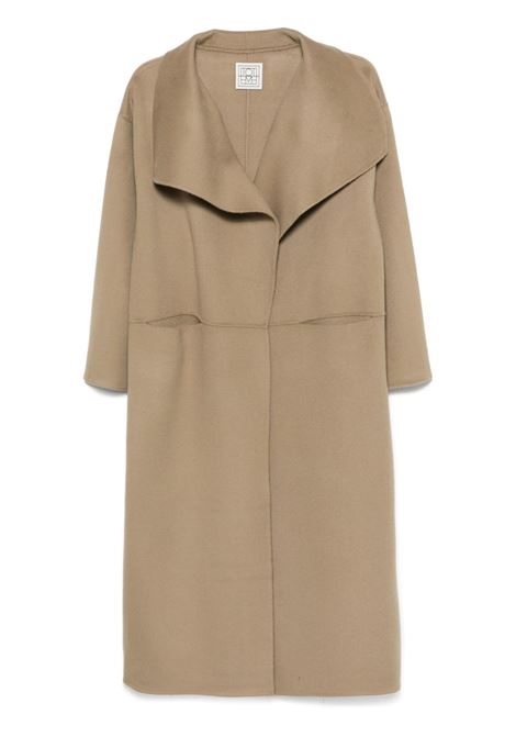 Cappotto con revers a scialle in beige Toteme - donna