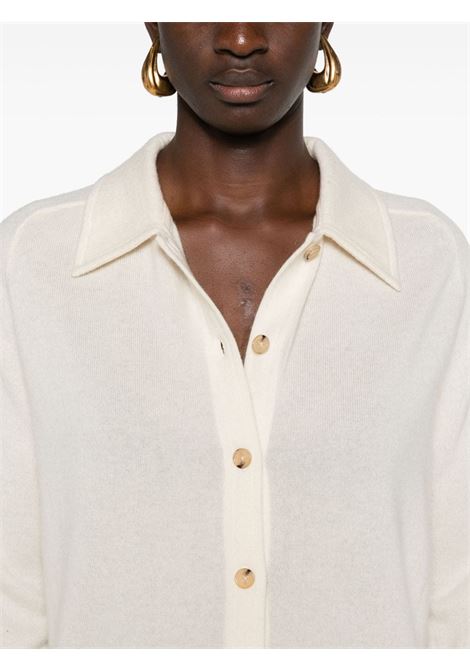 Beige shirt-collar cashmere cardigan Toteme - women TOTEME | 243WRT0347YA0016187