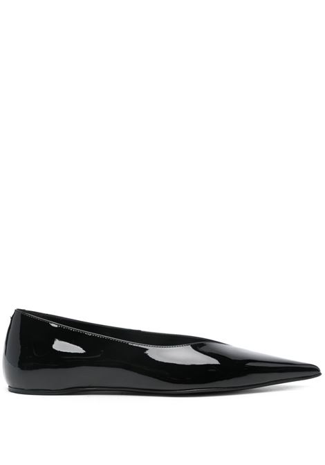 Black The Patent Asymmetric ballerina shoes Toteme - women