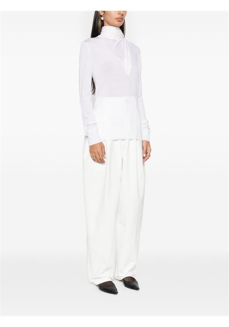 White draped-scarf sweater Toteme - women TOTEME | 244WRT0393YA0087059