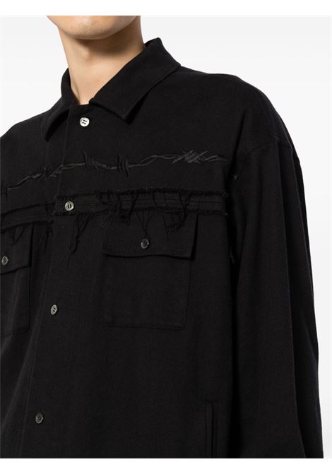 Camicia con frange in nero Undercover - uomo UNDERCOVER | UP2D4403BLK