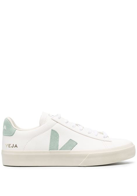 White and matcha green Campo low-top sneakers - VEJA women