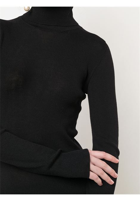 Black Roll-neck Ribbed Jumper Wardrobe.Nyc - women WARDROBE.NYC | W1023R05BLK