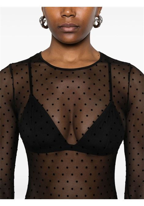 Black polka-dot bodysuit Wardrobe.Nyc - women WARDROBE.NYC | W1106F24PDBLK