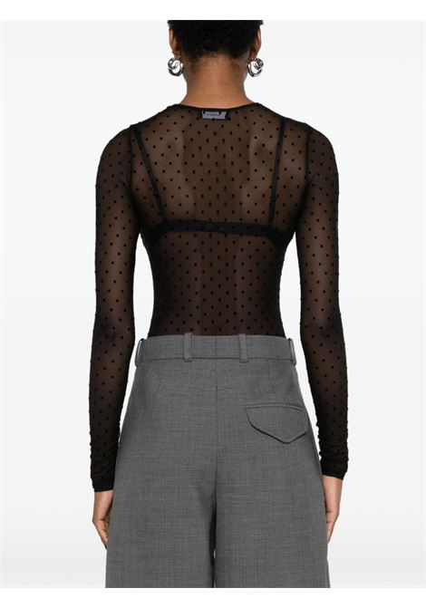 Black polka-dot bodysuit Wardrobe.Nyc - women WARDROBE.NYC | W1106F24PDBLK