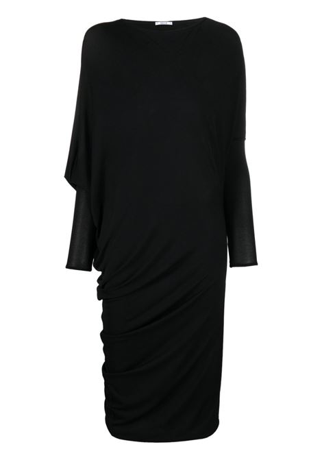 Black draped crepe midi dress WolfordAbito midi drap - women