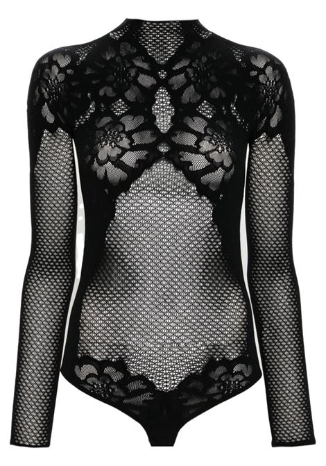 Body trasparente a fiori in nero Wolford - donna WOLFORD | Body | 0793047005