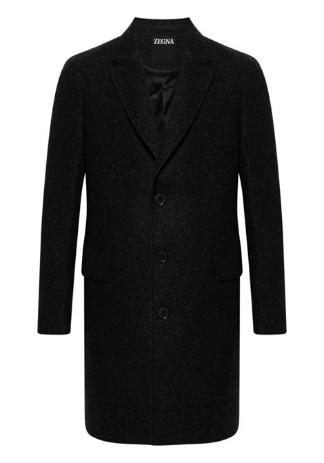 Cappotto monopetto in nero Zegna - uomo