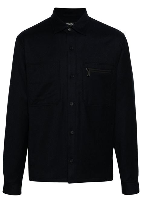 Blue long-sleeved overshirt Zegna - men