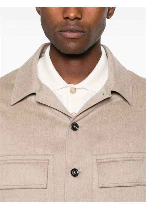 Beige long-sleeved overshirt Zegna - men ZEGNA | UEV46A8SOT6B014