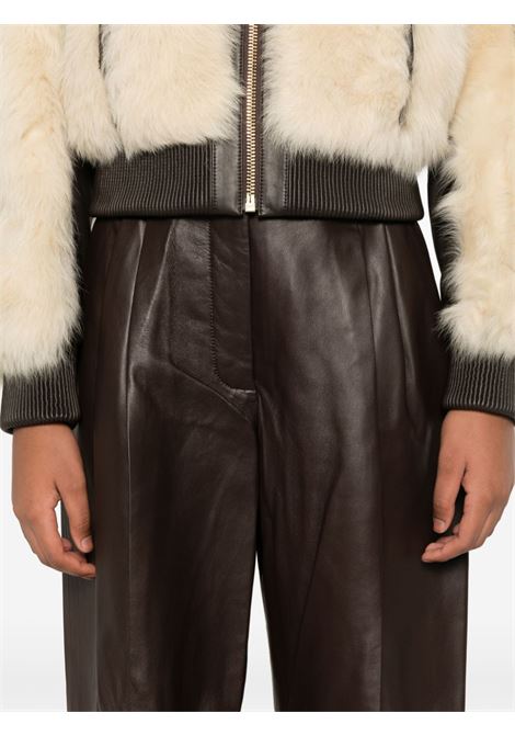 Brown wide-leg leather trousers Zimmermann - women ZIMMERMANN | Trousers | 0428PF241MAHO