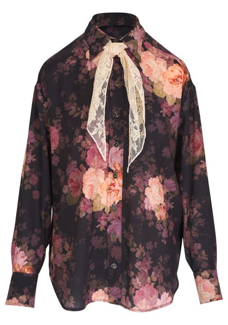 Black and rose floral lace-scarf shirt Zimmermann - women