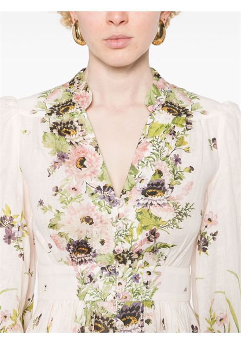 Multicolored halliday plunge floral-print dress zimmermann - women ZIMMERMANN | 1152DSS241CMFL