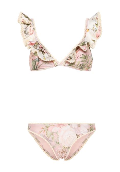 Bikini Waverly con bordo all'uncinetto in rosa pastello Zimmermann - donna