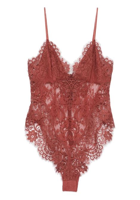 Chestnut brown Illustration bodysuit Zimmermann - women