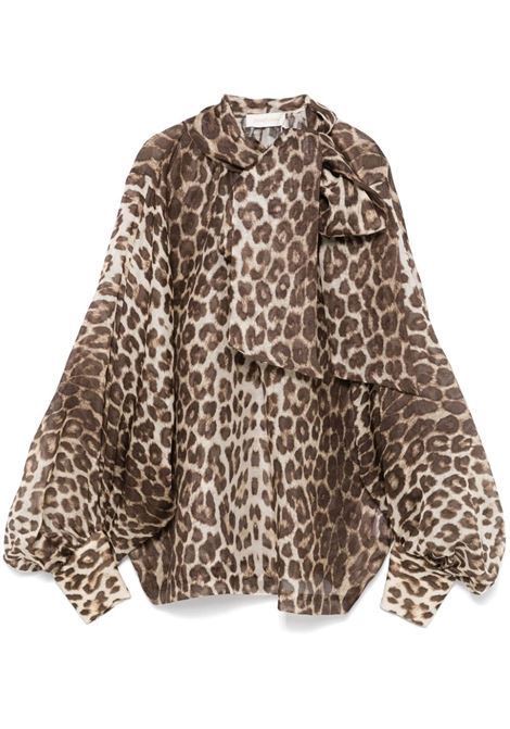 Leopard print Illustration Billow blouse Zimmermann - women