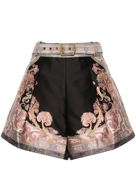 Multicolor Illustration Tuck shorts Zimmermann - women