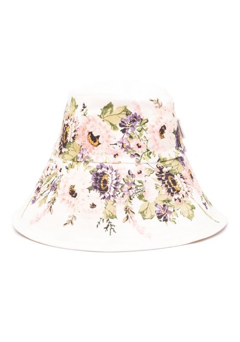 Multicolour floral-print linen bucket hat ZIMMERMANN - women