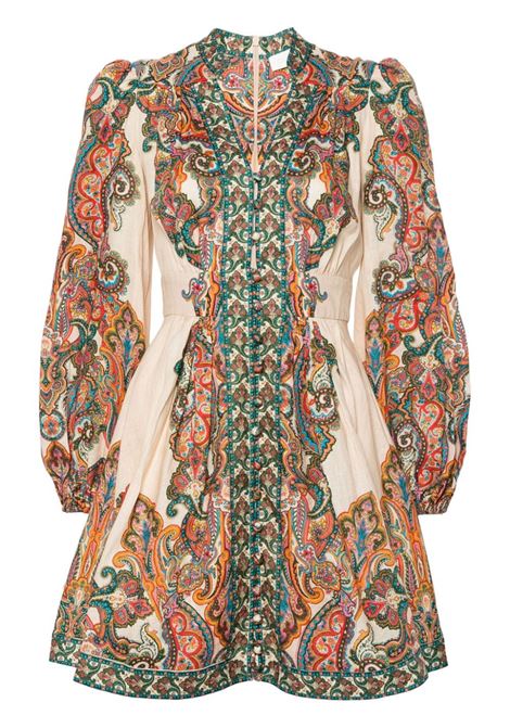 Multicolor Ottie paisley-print mini dress Zimmermann - women