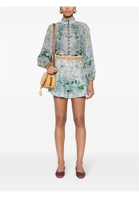 Shorts Ottie con stampa paisley in verde Zimmermann - donna ZIMMERMANN | 7453ASS242GRPA