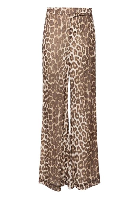 Leopard print Illustration flared trousers Zimmermann - women