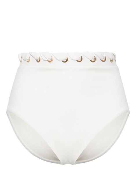 White Halliday high-waisted bikini bottoms