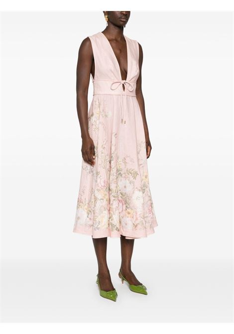 Pink Waverly Plunge midi dress ZIMMERMANN - women ZIMMERMANN | 9331DSS243PIF