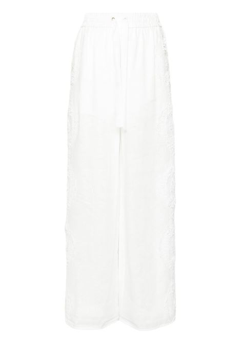 Pantaloni a gamba ampia halliday in bianco Zimmermann - donna