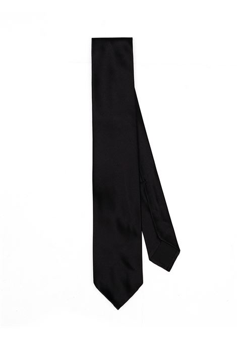 Black satin tie F.Marino - men  F.Marino | 506SFONDORASONERO