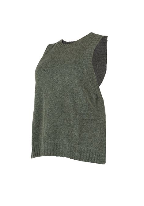 Green knitted gilet Gotha - women GOTHA | 4503092ASH