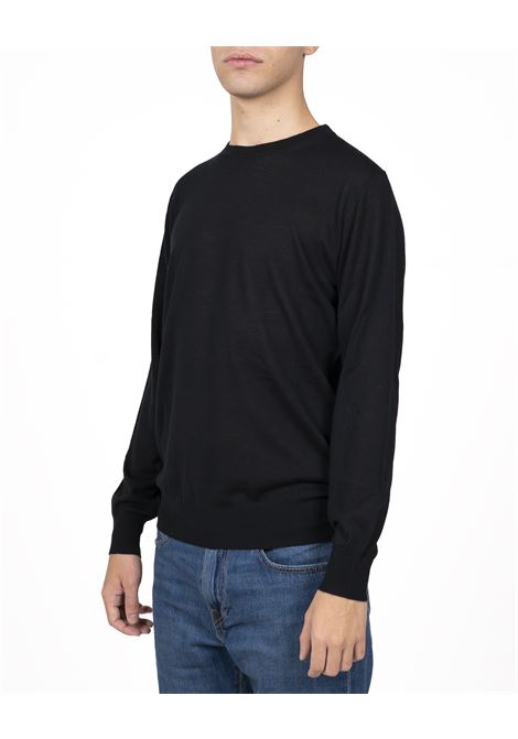 Black crew-neck jumper Kangra - men KANGRA | 90170100261