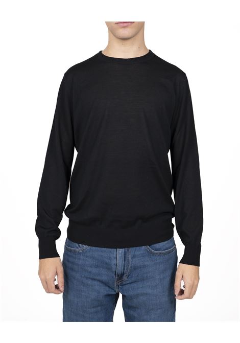 Black crew-neck jumper Kangra - men KANGRA | 90170100261