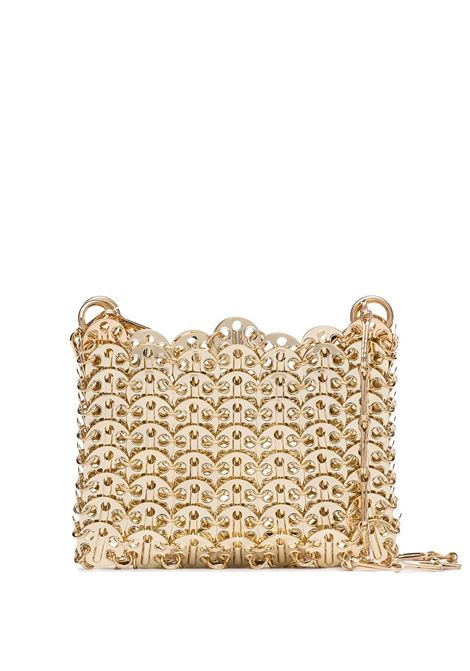 Borsa mini metallizzata Rabanne in oro - donna