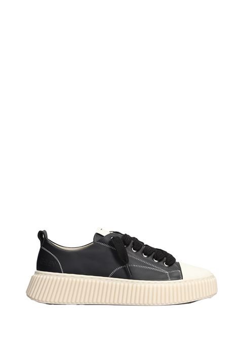 Black low-top sneakers in leather Rhun - men